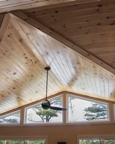 wooden cottage ceiling