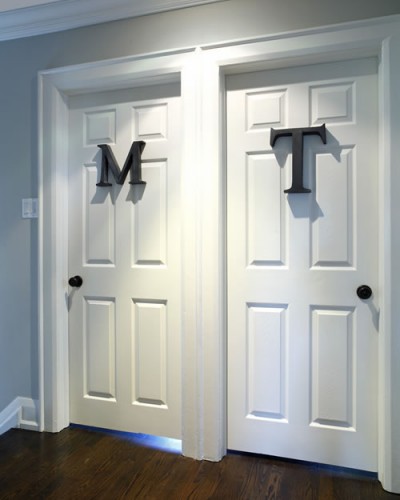 bedroom doors with letters on them